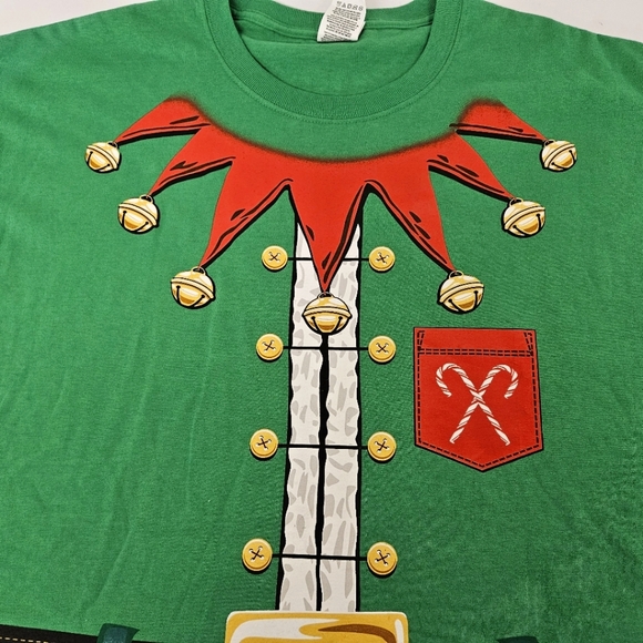 Christmas Time Santa's Helper Elf Workshop Tee in Green and Red Size Large NWT - Picture 5 of 8